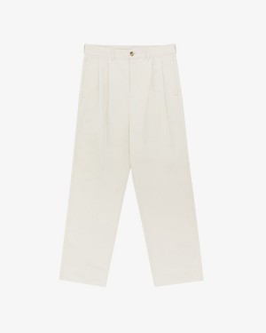 Beige White Aime Leon Dore Double Pleated Men's Pants | DBPTY6380