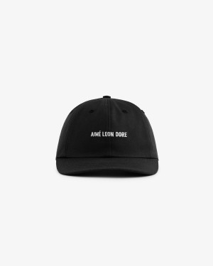 Black Aime Leon Dore Cotton Logo Unisex Hats | XYUJE2178