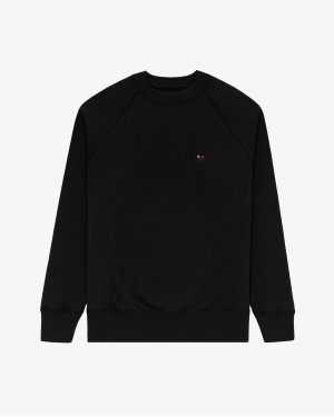 Black Aime Leon Dore Crest Crewneck Men's Sweatshirts | EOKHD8715