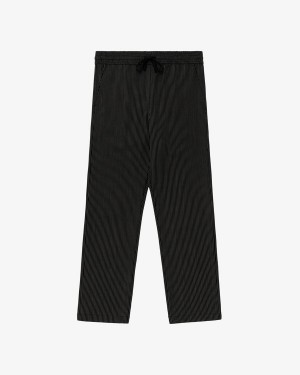 Black Aime Leon Dore Striped Drawstring Men's Pants | LCNVF9173