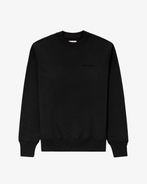 Black Aime Leon Dore Tonal Logo Crewneck Men's Sweatshirts | HMLGJ1970