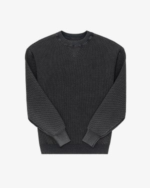 Black Brown Aime Leon Dore Overwash Crewneck Men's Sweaters | XIJRK9427