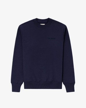 Blue Aime Leon Dore Tonal Logo Crewneck Men's Sweatshirts | CNGFX2316