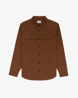 Brown Aime Leon Dore Utility Men's Shirts | NSZYA9150