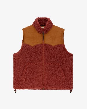 Brown Aime Leon Dore Western Fleece Women's Vest | RWICE9726