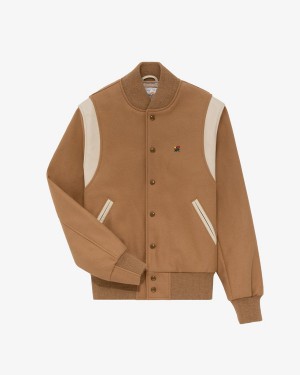 Brown Grey Aime Leon Dore Crest Varsity Men's Jackets | XNLTJ5067