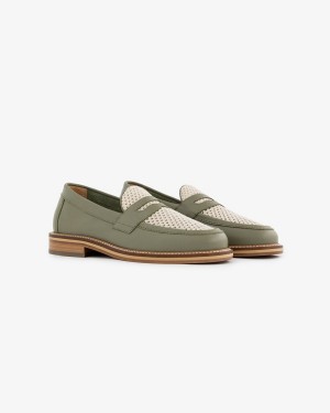 Green Aime Leon Dore Ald Taverna Women's Loafers | WVGDK3196