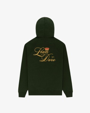 Green Aime Leon Dore Leon Dore Men's Hoodie | ECVOI8539