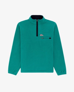 Green Aime Leon Dore Quarter Zip Fleece Men's Pullover | YBQCT4053