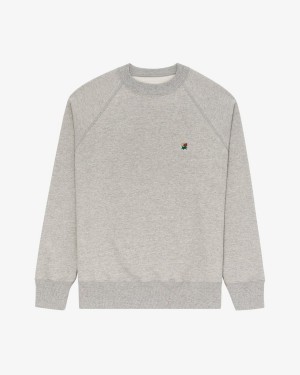 Grey Aime Leon Dore Crest Crewneck Men's Sweatshirts | UXAKN4398