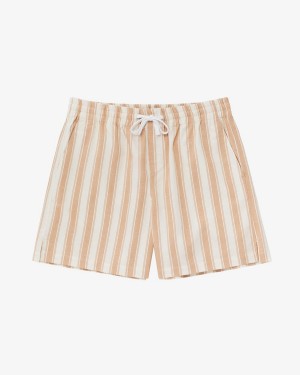 Khaki Aime Leon Dore Striped Drawstring Men's Short | QZISJ8639