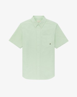 Mint Aime Leon Dore Crest-Sleeve Oxford Men's Shirts | QTCFZ7940