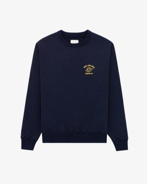 Navy Aime Leon Dore 86 Classic Crewneck Men's Sweatersshirts | OHTSU0834