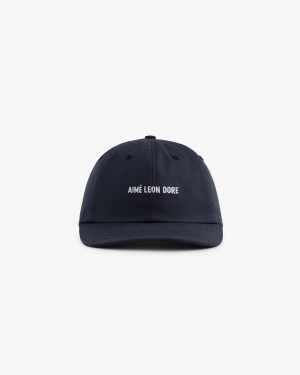 Navy Aime Leon Dore Cotton Logo Unisex Hats | ZDUMJ9027