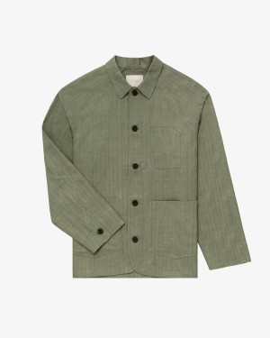 Olive Aime Leon Dore Linen Chore Women's Jackets | OSTMD1230