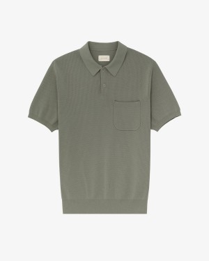 Olive Aime Leon Dore Short-Sleeve Knit Polo Men's Shirts | QJAPY8760