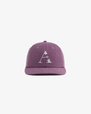 Purple Aime Leon Dore Needlepoint 'A' Unisex Hats | OMZUB8276