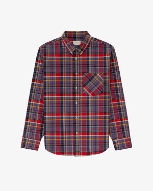 Purple Aime Leon Dore Plaid Cotton Men's Shirts | IFRJO8527