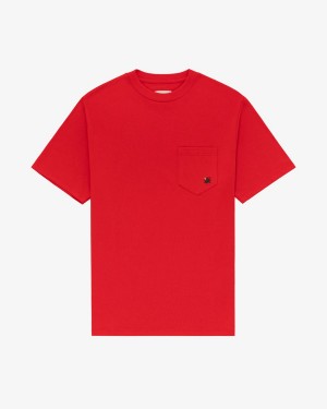 Red Aime Leon Dore Crest Pocket Men's Shirts | ZXQGE9042