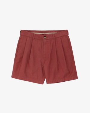 Red Aime Leon Dore Double Pleated Men's Short | QSXAE5296