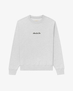 Silver Aime Leon Dore Embroidered Logo Crewneck Men's Sweatersshirts | TFSDG6024