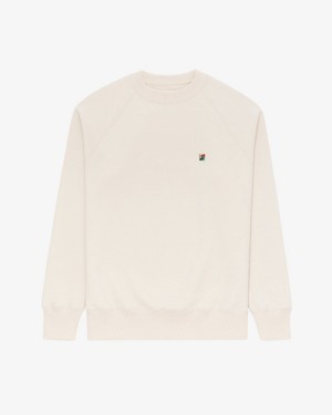 White Aime Leon Dore Crest Crewneck Men's Sweatshirts | GQWIR8162