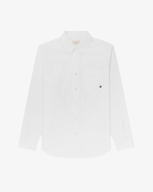 White Aime Leon Dore Crest Oxford Men's Shirts | CKWOH8190