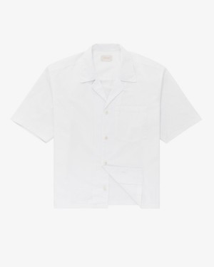 White Aime Leon Dore Cropped Camp Men's Shirts | KQTLV0498