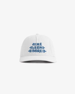 White Aime Leon Dore Fleur Logo Unisex Hats | AJHBQ6243