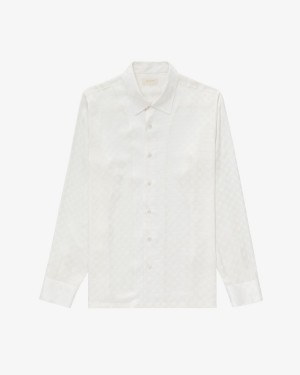 White Aime Leon Dore Jacquard Monogram Women's Shirts | YONMC6417