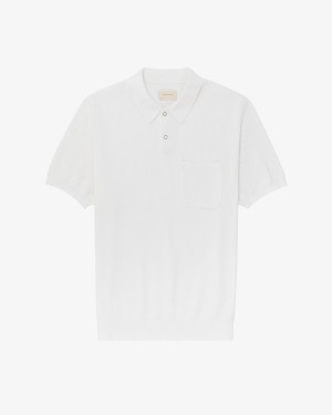 White Aime Leon Dore Short-Sleeve Knit Polo Men's Shirts | JWSMX1328