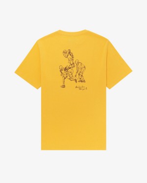 Yellow Aime Leon Dore Basketball Study Men's Shirts | CAMPI5437