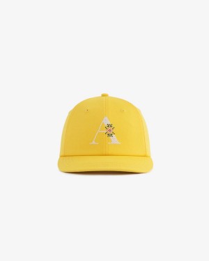 Yellow Aime Leon Dore Needlepoint 'A' Unisex Hats | FBSQK1847