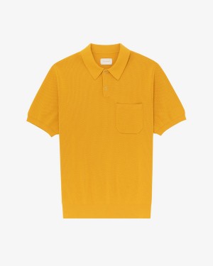 Yellow Aime Leon Dore Short-Sleeve Knit Polo Men's Shirts | YXIOD8964