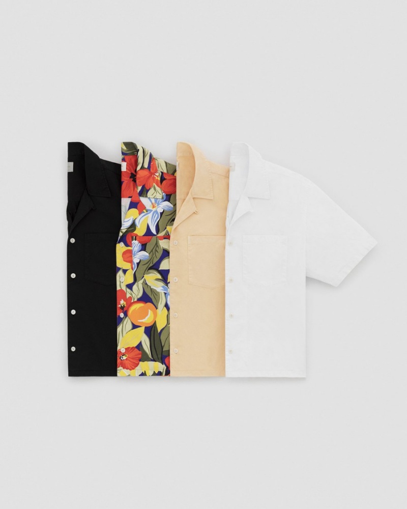 Apricot Aime Leon Dore Cropped Camp Men's Shirts | MNQLJ6159