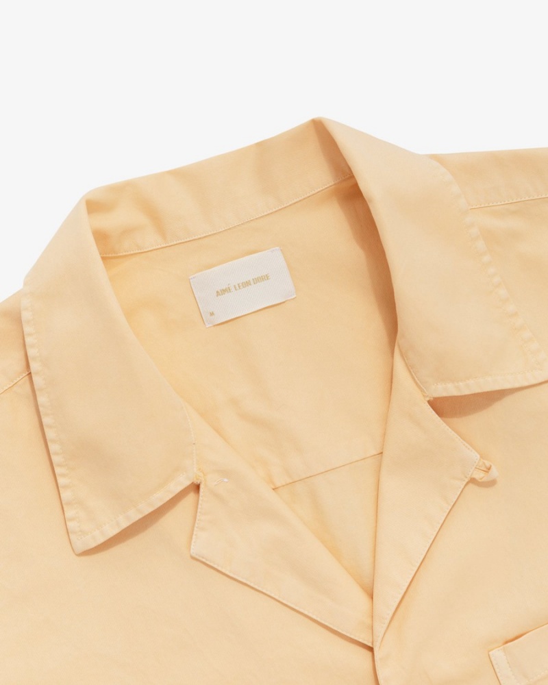 Apricot Aime Leon Dore Cropped Camp Men's Shirts | MNQLJ6159