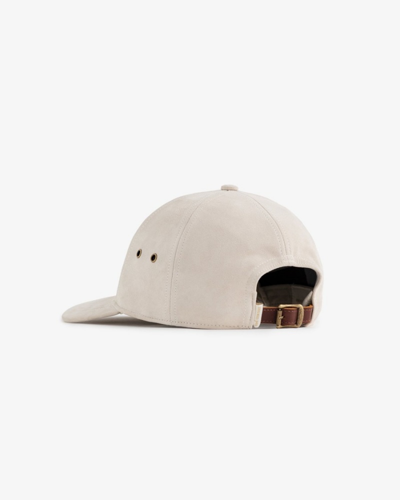 Beige White Aime Leon Dore Chain Stitch Suede Men's Hats | BKYVD1703