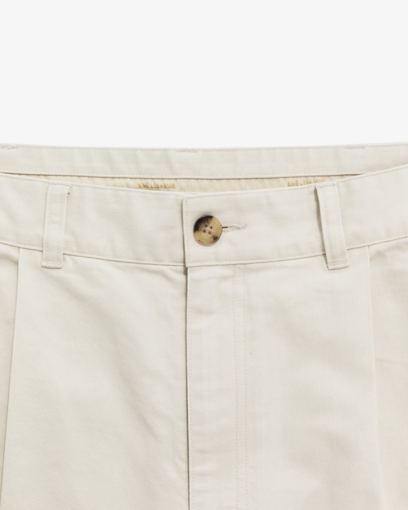 Beige White Aime Leon Dore Double Pleated Men's Short | NCTGY9413