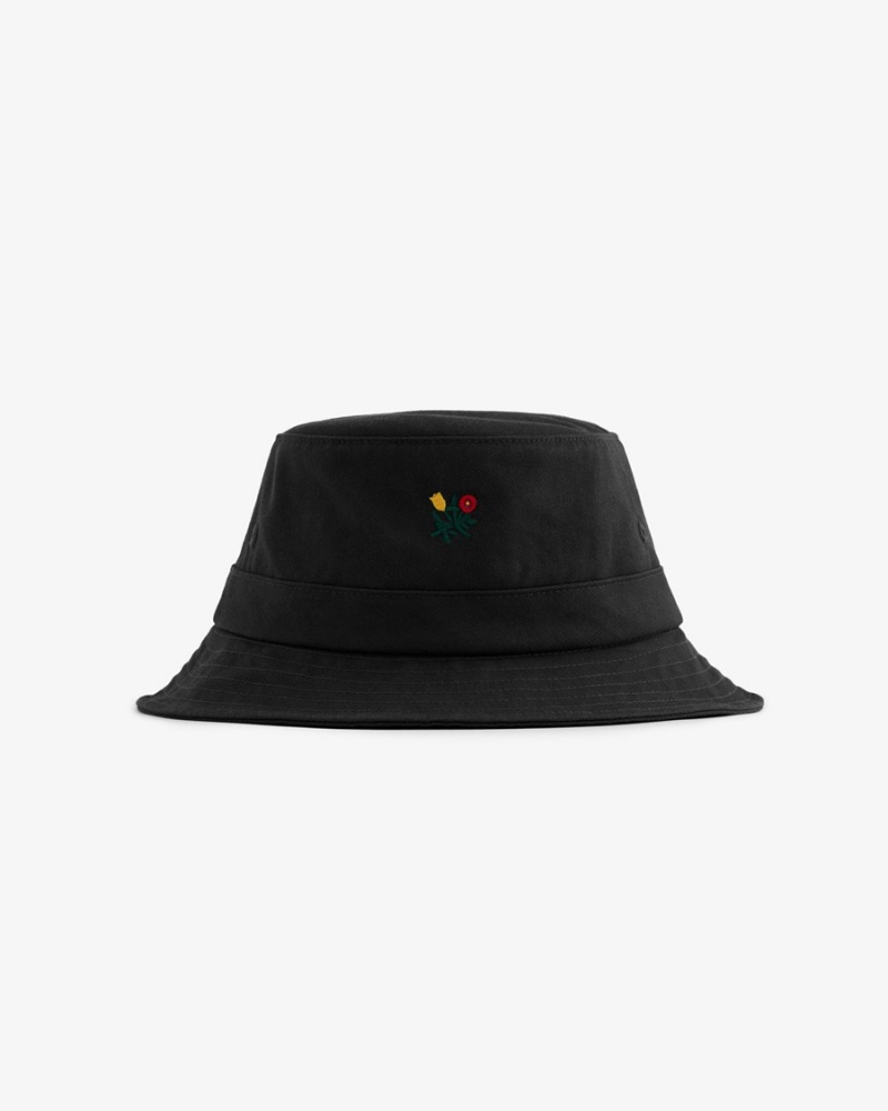 Black Aime Leon Dore Brushed Crest Bucket Unisex Hats | YNUTO2135