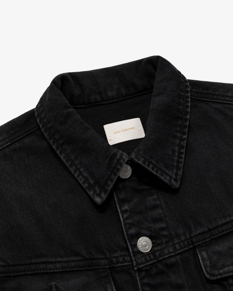 Black Aime Leon Dore Denim Trucker Men's Jackets | AVGPN0123