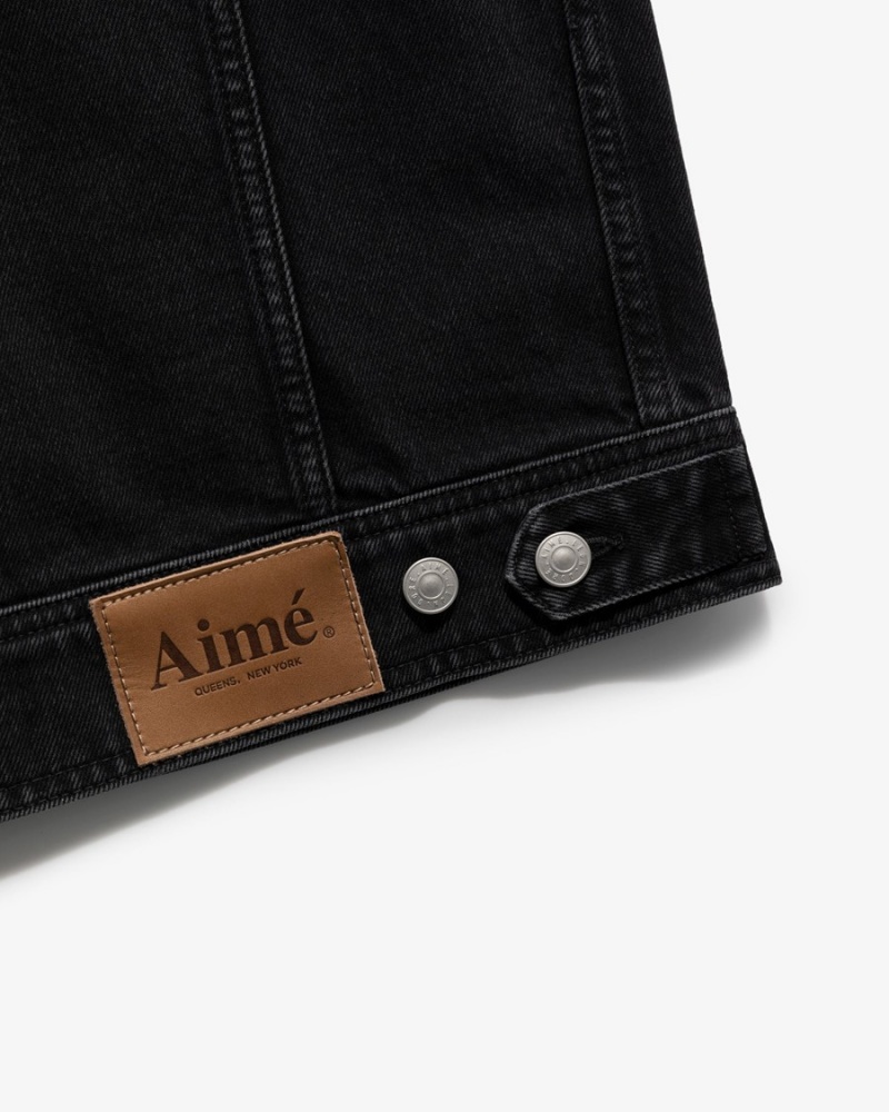 Black Aime Leon Dore Denim Trucker Men's Jackets | AVGPN0123