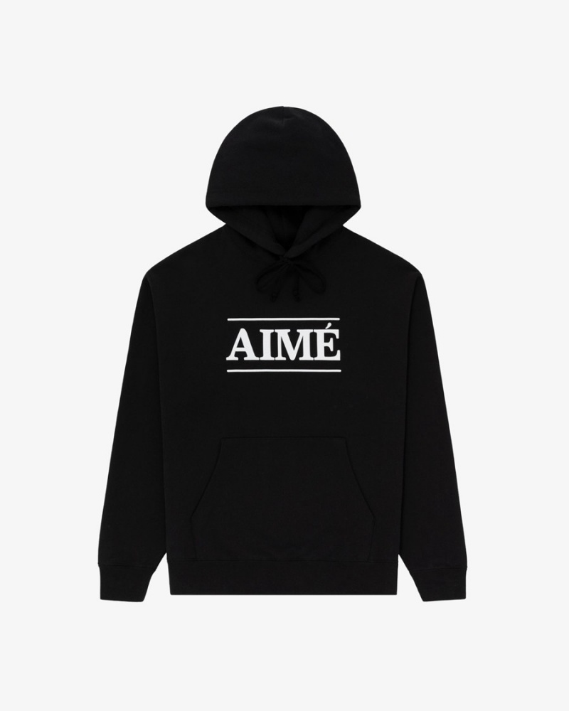 Black Aime Leon Dore Logo Men\'s Hoodie | OHNDW6280