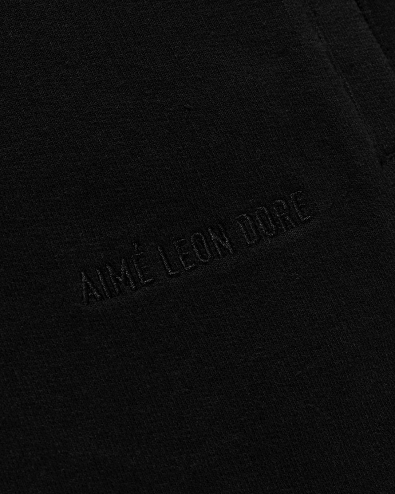 Black Aime Leon Dore Tonal Logo Crewneck Men's Sweatshirts | HMLGJ1970