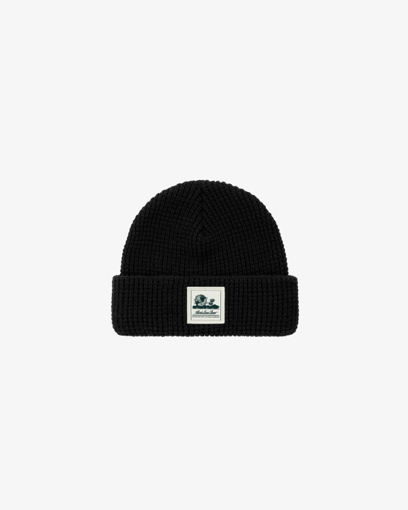 Black Aime Leon Dore Waffle Knit Unisex Beanie | HIMTU3908