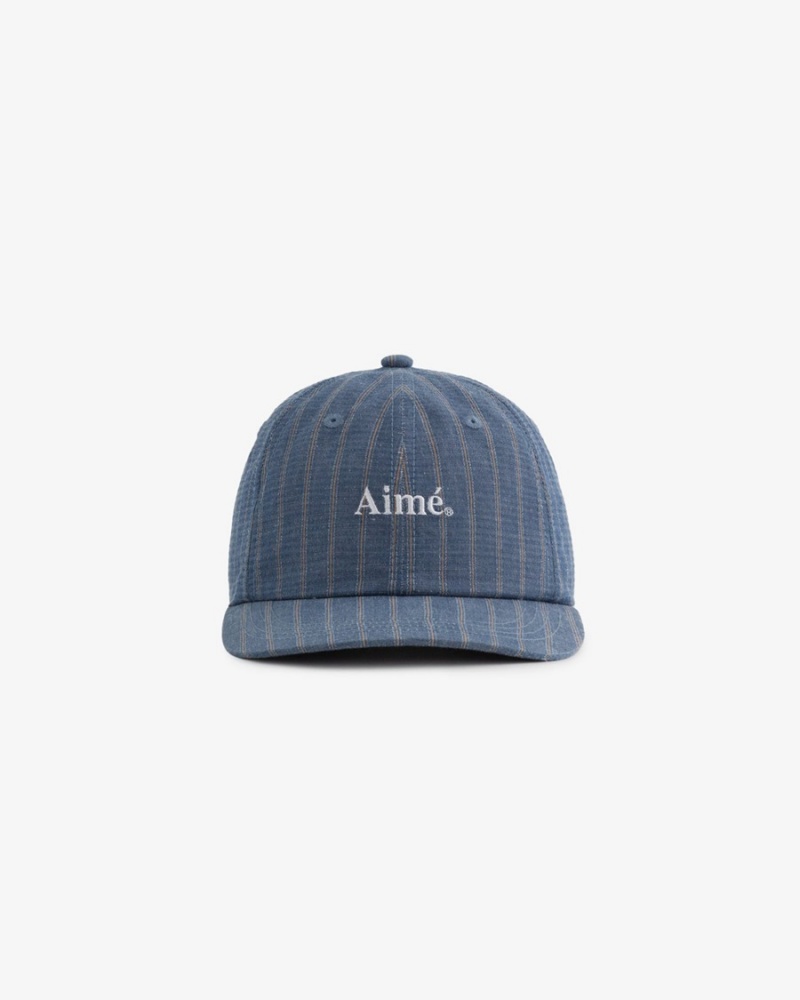 Blue Aime Leon Dore Linen Striped Unisex Hats | LECDX5271