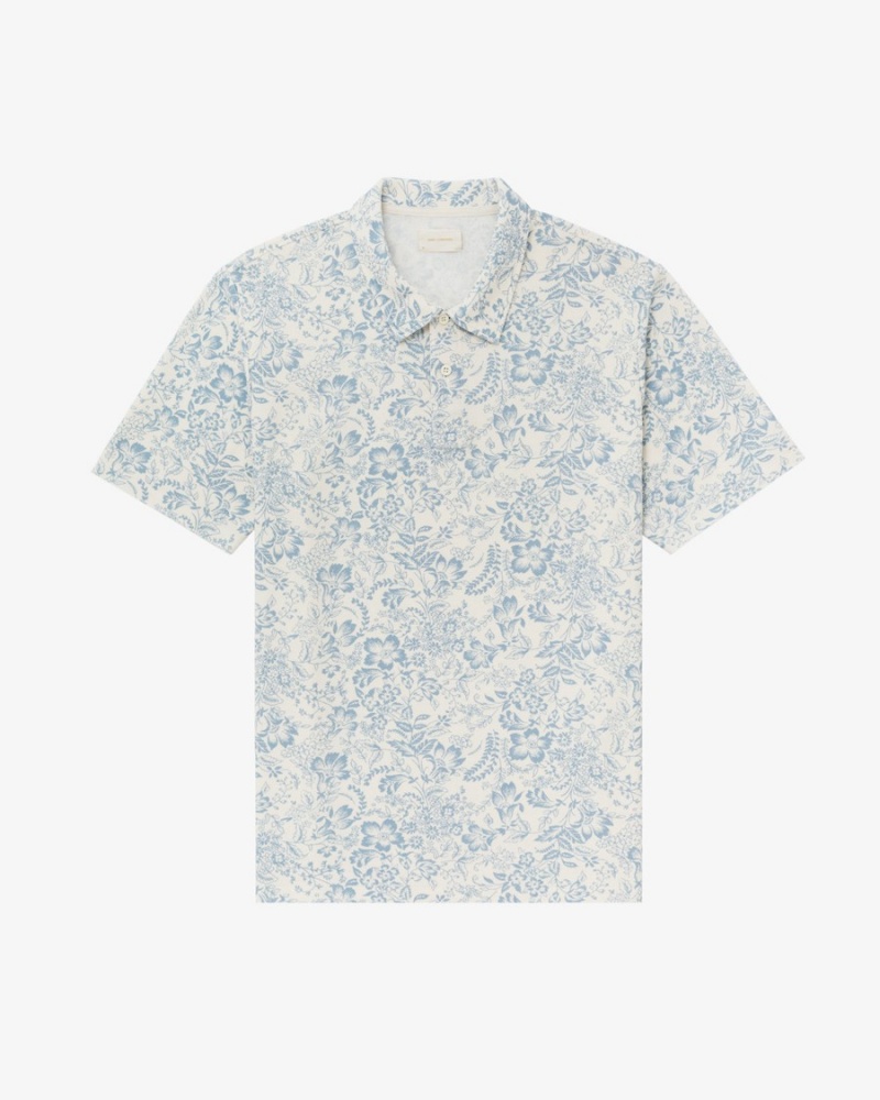 Blue Aime Leon Dore Printed Piqué Polo Unisex Shirts | UCETJ4971