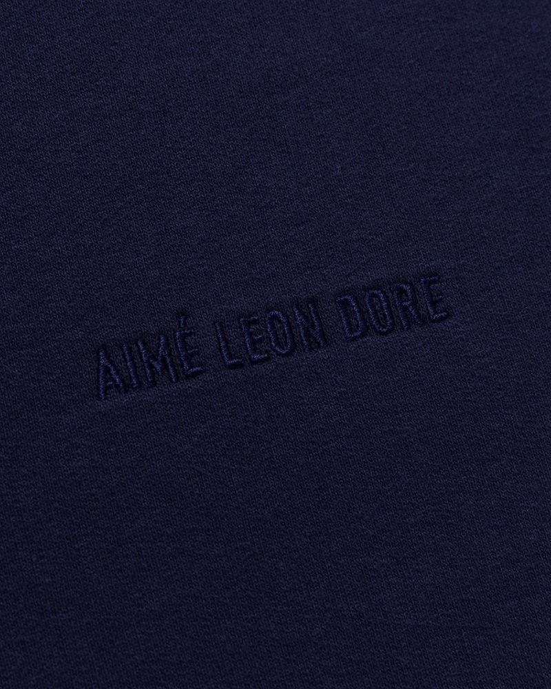 Blue Aime Leon Dore Tonal Logo Crewneck Men's Sweatshirts | CNGFX2316