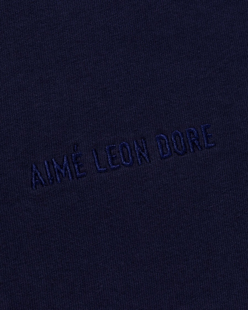 Blue Aime Leon Dore Tonal Logo Long-Sleeve Men's Shirts | KXDGR1028