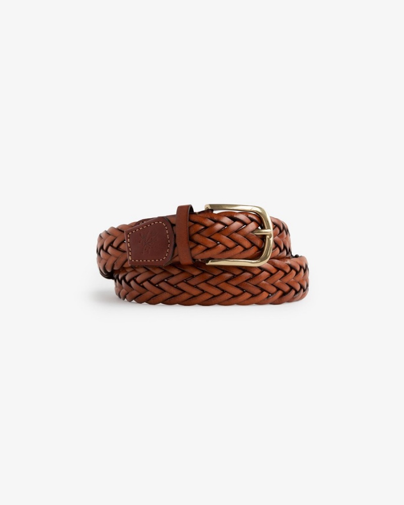 Brown Aime Leon Dore Braided Leather Women's Belt | IFPCN5102