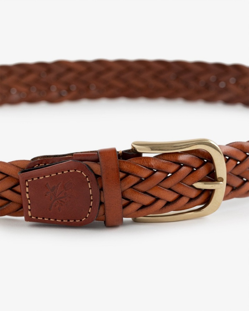 Brown Aime Leon Dore Braided Leather Women's Belt | IFPCN5102